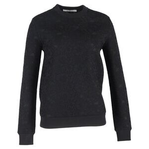 Givenchy Lace Detailed Crewneck Sweater in Black Polyester